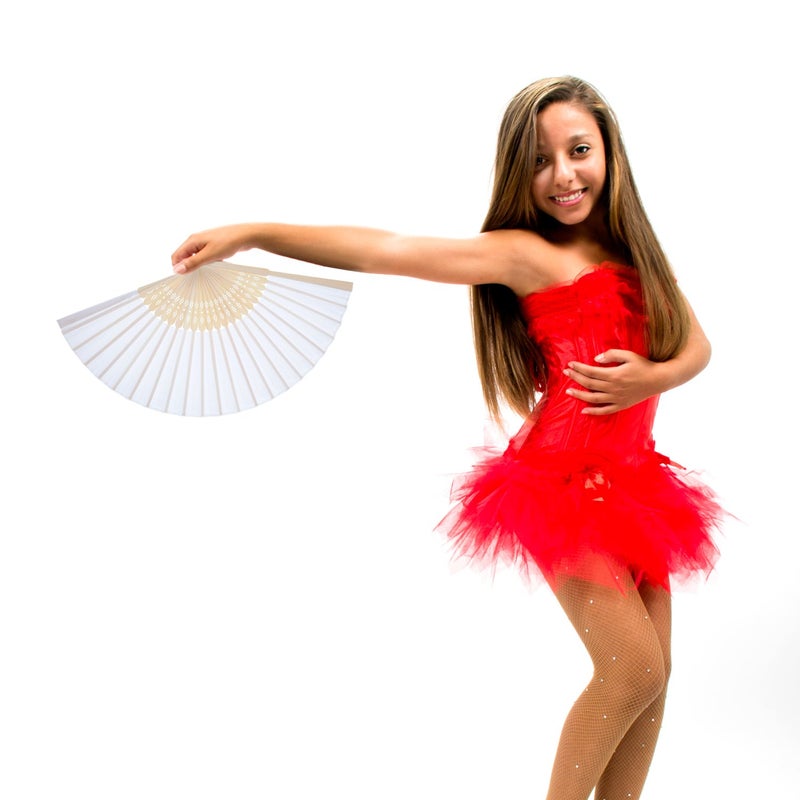 Bememo 48 Pack 8.3 Inch Chinese Paper Foldable Hand Fan for Women, Paper Silk Bamboo Handheld Decorative for Wedding Bridal Shower Festival Dance Decoration Party Favors DIY (White) - Image 4